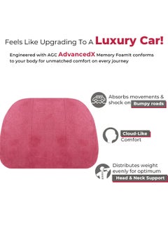 AGC Memory Foam Car Headrest Pillow Ergonomic Neck Support Cushion for Driving & Travel - Breathable Fabric, Adjustable Strap, Universal Fit for Cars, Office Chairs & Home HC-1012 Maroon - pzsku/Z2912F263FF0AB9680924Z/45/1741235782/8c79dbce-cf5e-44fa-aa7c-7f5ac621e3cf