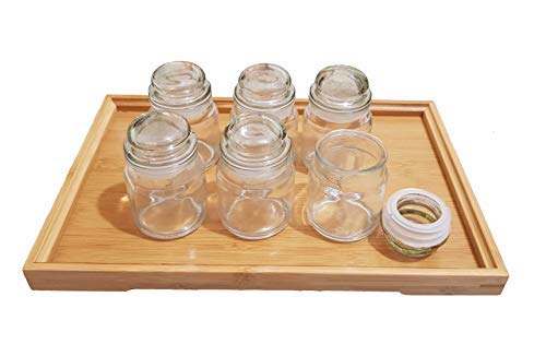 Pure Source India Spice Jar, Glass Container, With Air Tight Lid, Set of 6 Pcs - Transparent - Image 1