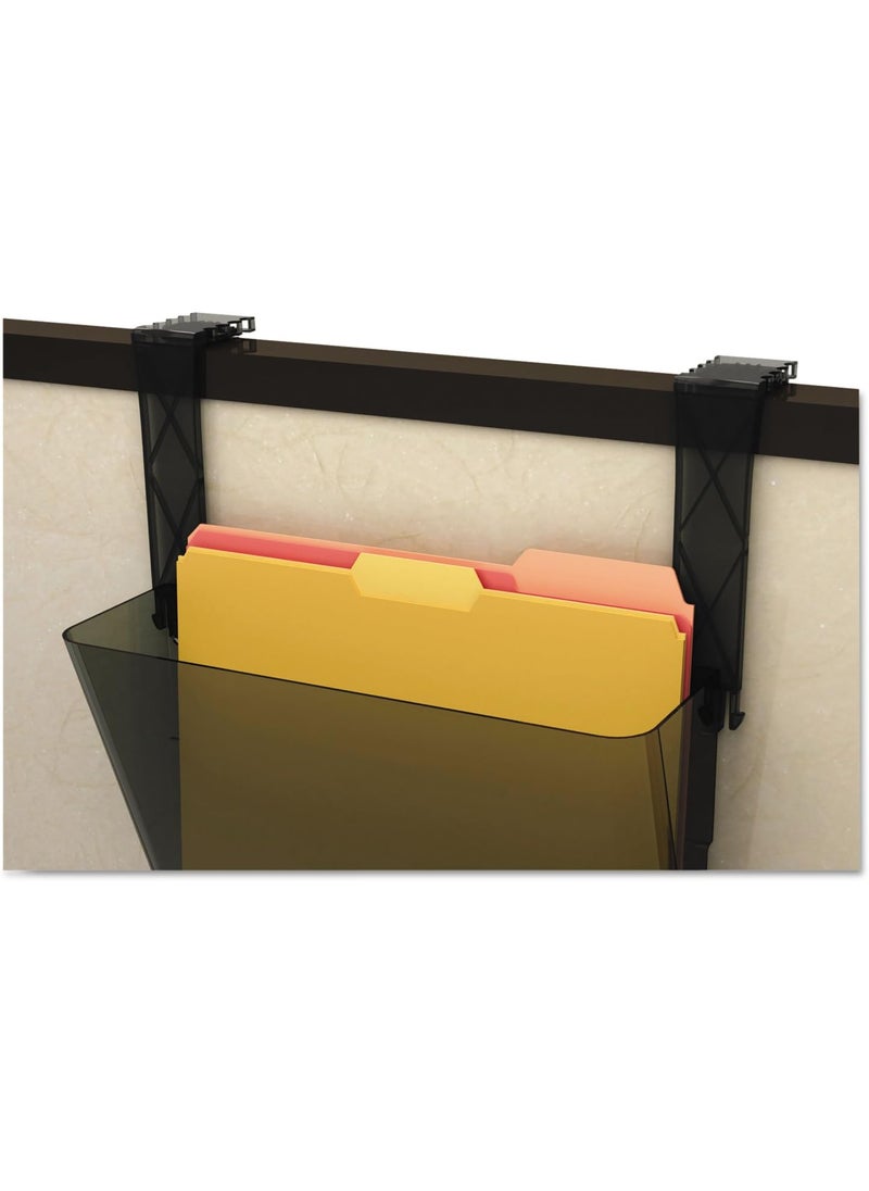 Deflecto deflecto Two BreakResistant Plastic Partition Brackets for 263 to 413 Wide Partition Walls Black 2Pack 