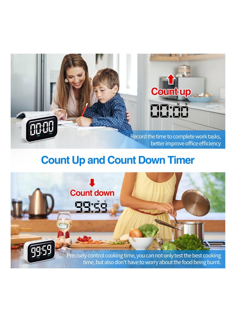 SYOSI Kitchen Timer, for Cooking Count Down/Up Digital, Large Led Display 2 Brightness 3 Volumes for Cooking, Baking, Working, Studying, Lunch Break, Exercising, Yoga, Beauty Treatment, or Gaming - Image 3