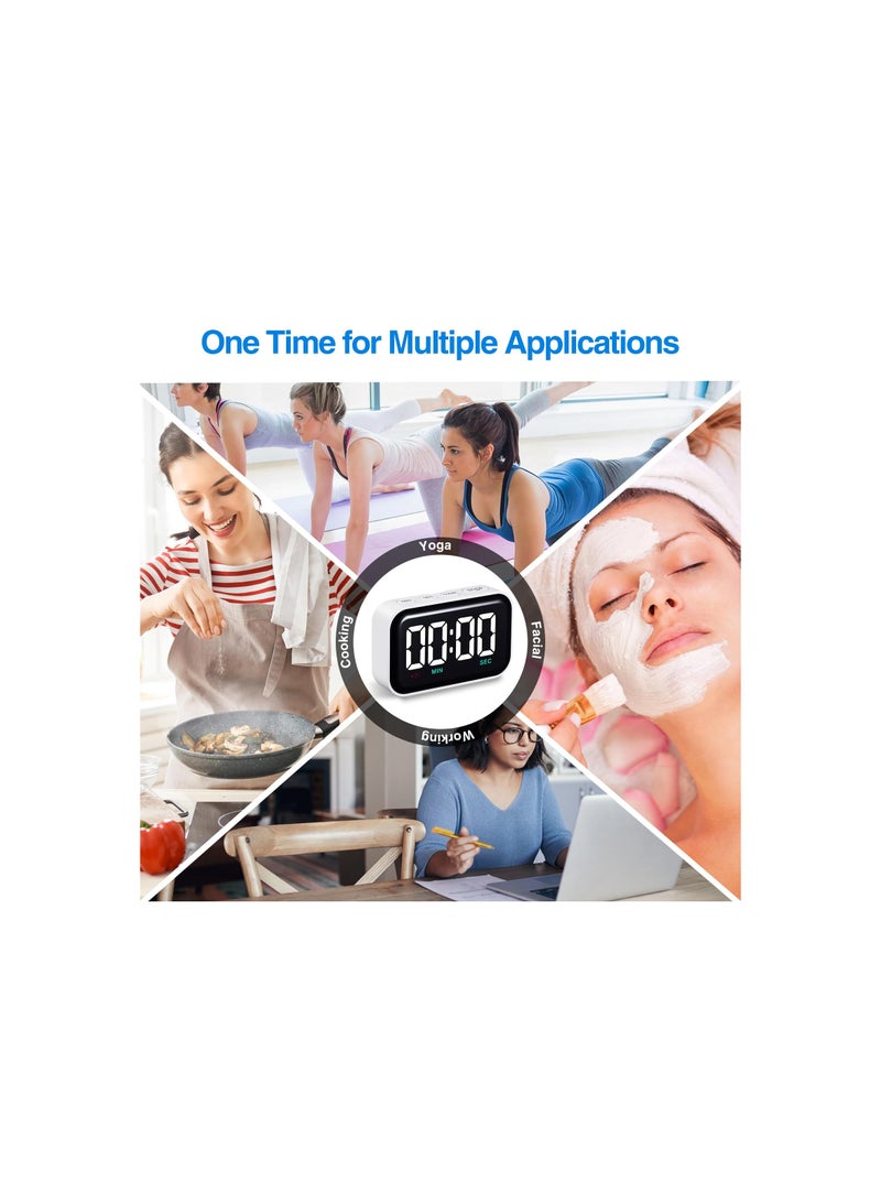 SYOSI Kitchen Timer, for Cooking Count Down/Up Digital, Large Led Display 2 Brightness 3 Volumes for Cooking, Baking, Working, Studying, Lunch Break, Exercising, Yoga, Beauty Treatment, or Gaming - Image 2