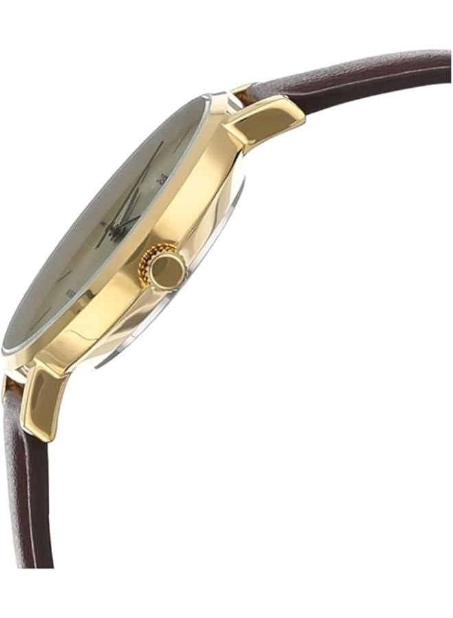 Casio Watch for Women LTP-VT01GL-9BUDF Analog Leather Band Brown & Gold - Image 3