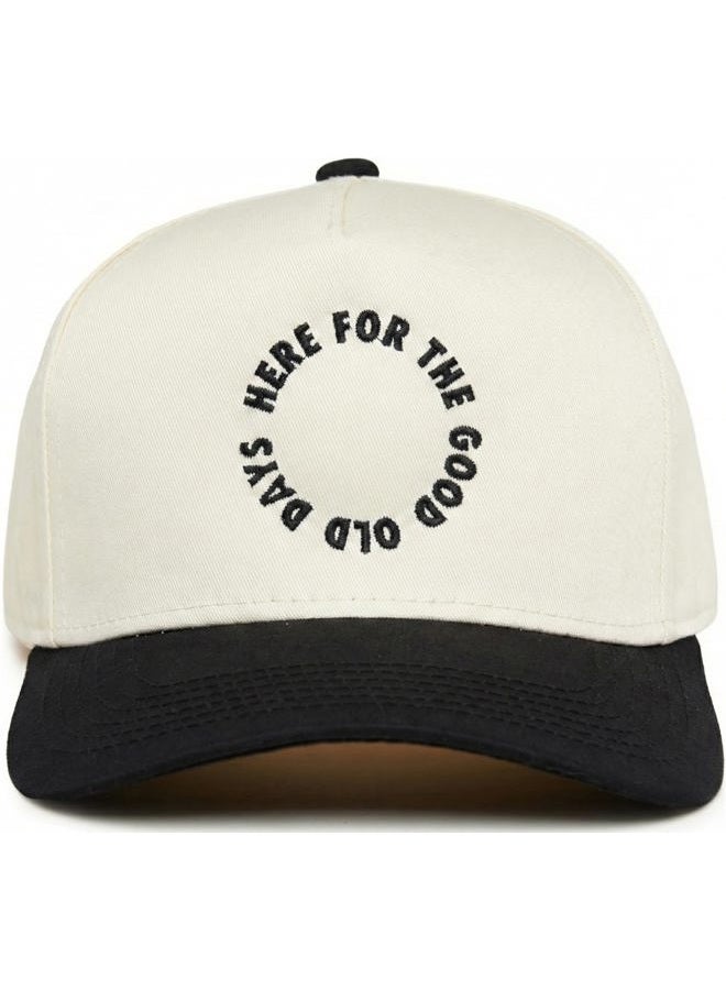 Funky Junque Vintage Canvas Snapback Hat - Adjustable 2 Tone Cap for Men Women - Put It On My, Cowboy, Girl Dad, Funny, Here for the Good Old Days - Black/Beige, One size - Image 1