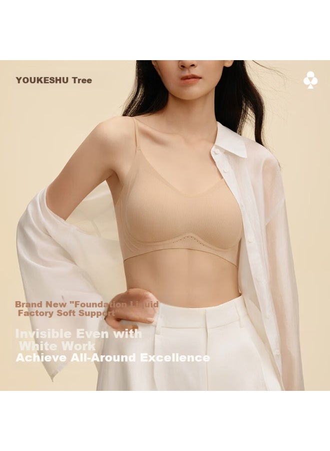 Youkeshu Foundation Liquid Women's Soft Support Seamless Invisible Push-up Side Breast Gathering Thin Strap Back Beauty Bra New Model - Image 1