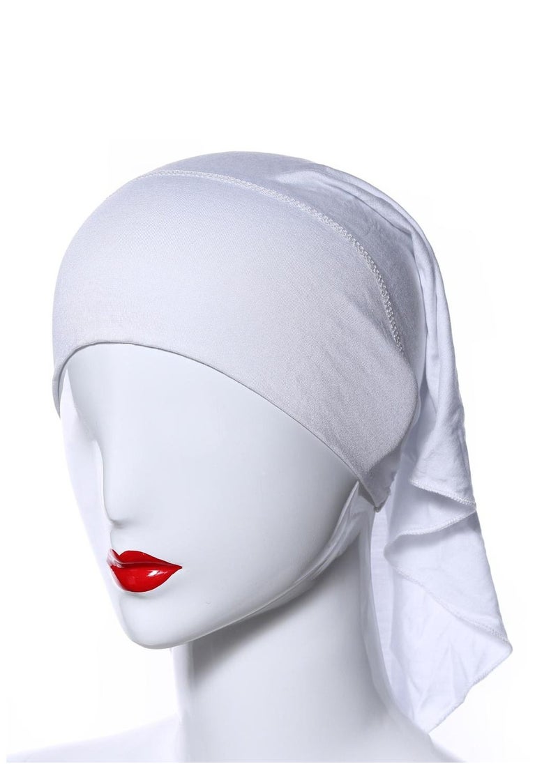Loquat - Women's Solid Color Hijab Inner Tube White - Image 1