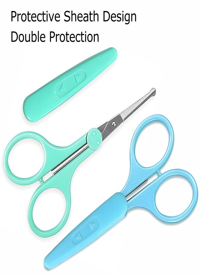 Kootinn 2-Pack Eyebrow Scissors, Precision Small Scissors for Facial, Nose, Eyebrow, Mustache, and Beard Hair Trimming & Grooming, Safety Edge, Long Cap (Blue and Green). - Image 4