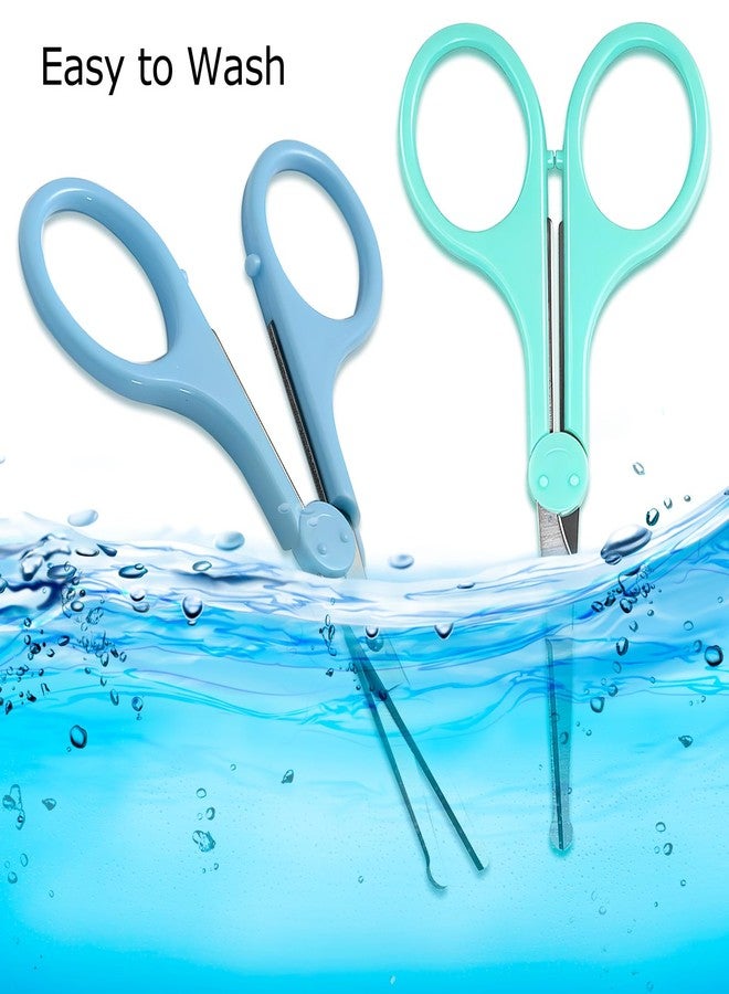 Kootinn 2-Pack Eyebrow Scissors, Precision Small Scissors for Facial, Nose, Eyebrow, Mustache, and Beard Hair Trimming & Grooming, Safety Edge, Long Cap (Blue and Green). - Image 5