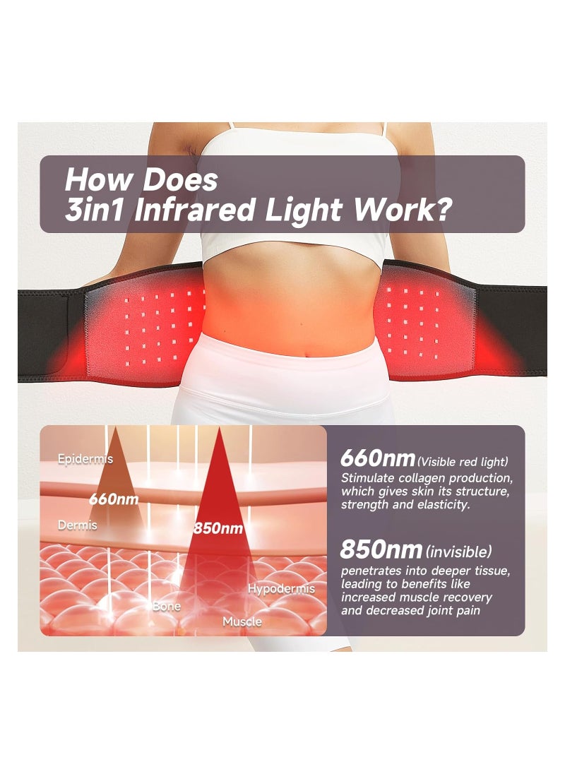 SYOSI - Red Light Therapy Wrap Belt for Body, 100 LEDs, 5Gears 9Timers Remote Control, 660nm & 850nm Infrared Light Therapy for Back, Waist, Muscle Pain Relief, Flexible Portable Wrap Around Pad - Image 1