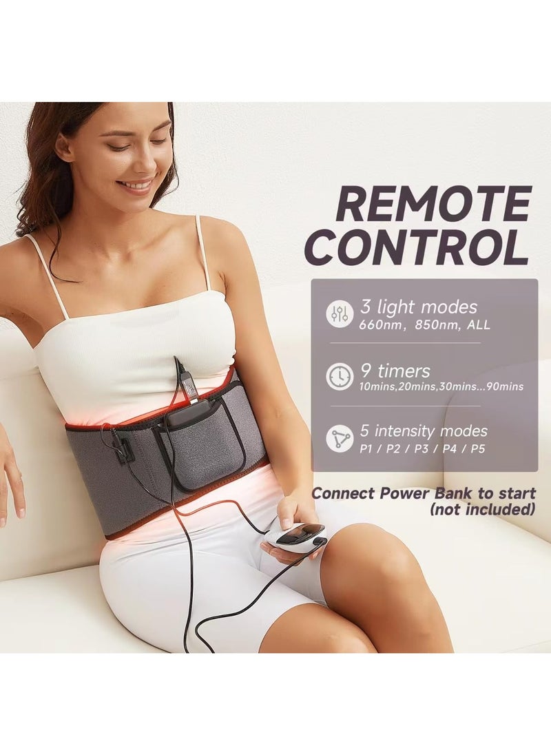 SYOSI - Red Light Therapy Wrap Belt for Body, 100 LEDs, 5Gears 9Timers Remote Control, 660nm & 850nm Infrared Light Therapy for Back, Waist, Muscle Pain Relief, Flexible Portable Wrap Around Pad - Image 1
