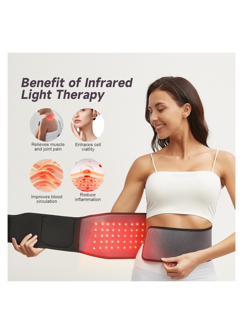 SYOSI - Red Light Therapy Wrap Belt for Body, 100 LEDs, 5Gears 9Timers Remote Control, 660nm & 850nm Infrared Light Therapy for Back, Waist, Muscle Pain Relief, Flexible Portable Wrap Around Pad - Image 1