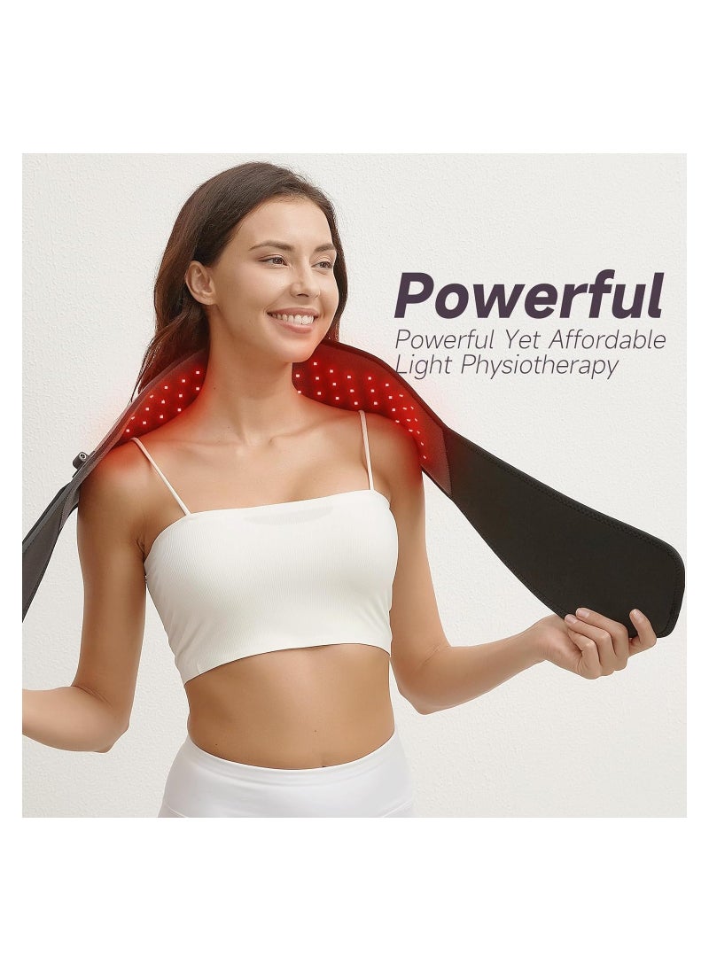 SYOSI - Red Light Therapy Wrap Belt for Body, 100 LEDs, 5Gears 9Timers Remote Control, 660nm & 850nm Infrared Light Therapy for Back, Waist, Muscle Pain Relief, Flexible Portable Wrap Around Pad - Image 1
