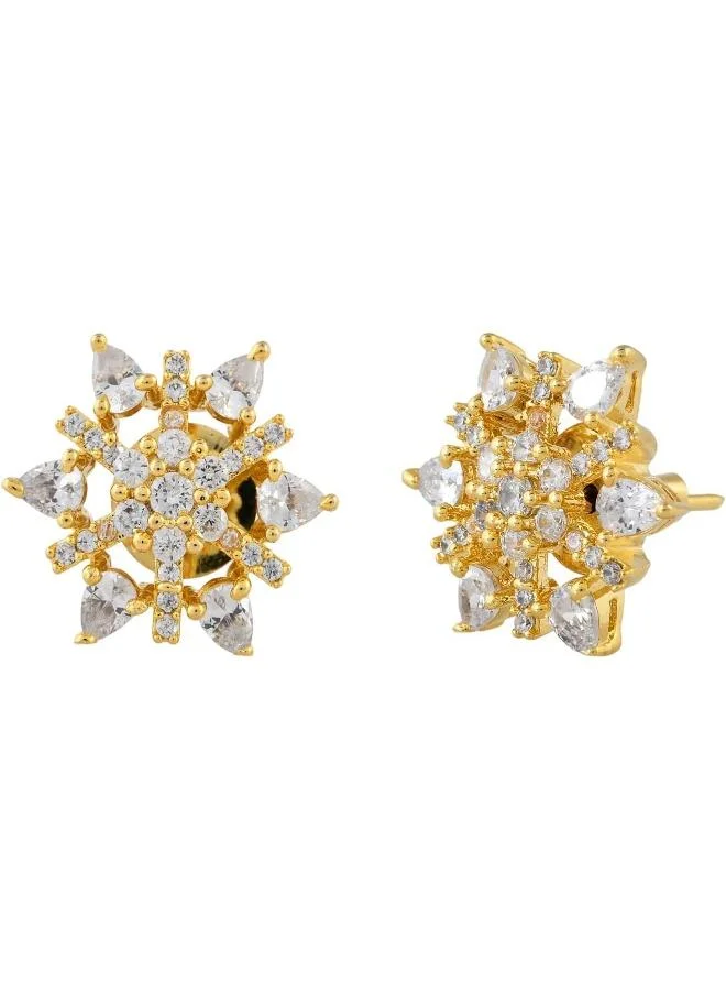 VOYLLA Voylla Sparkling Elegance Starburst American Diamond Studs Earrings