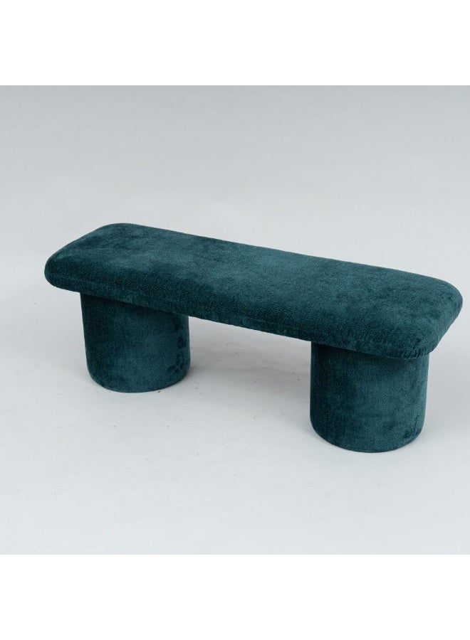 DANUBE HOME Murano Bench | Multi-Functional Stool | Upholstered Footrest Without Storage L128xW44xH44cm -Teal Blue - Image 3