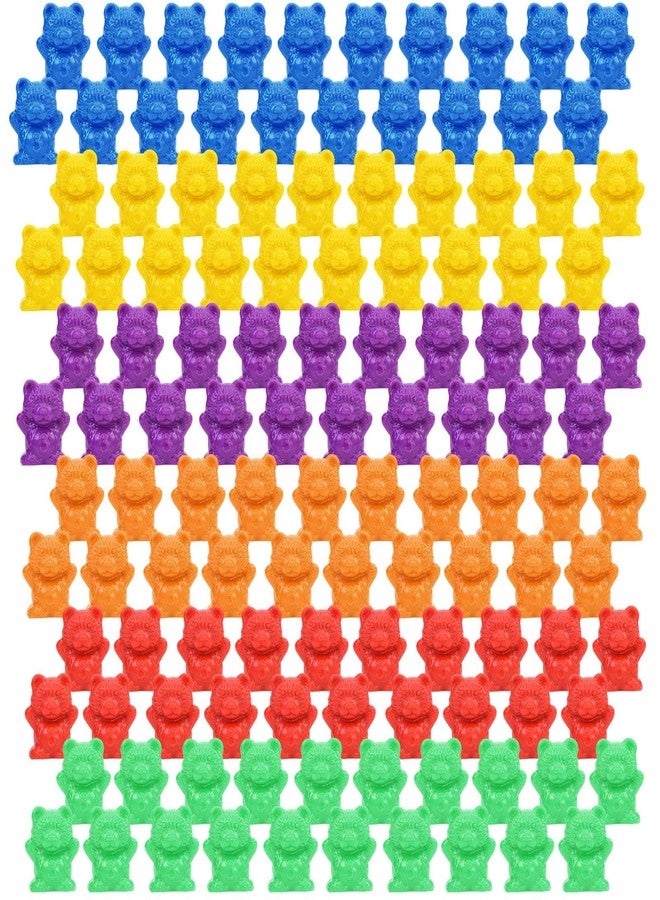 Timoo 120 Pcs Rainbow Counting Bears Math Manipulatives Color Sorting Bears Counting Bears (Green & Purple & Blue & Orange & Red & Yellow) - Image 1