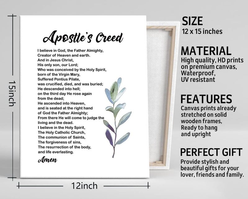 WKYAER Apostle's Creed Canvas Wall Art - Image 3