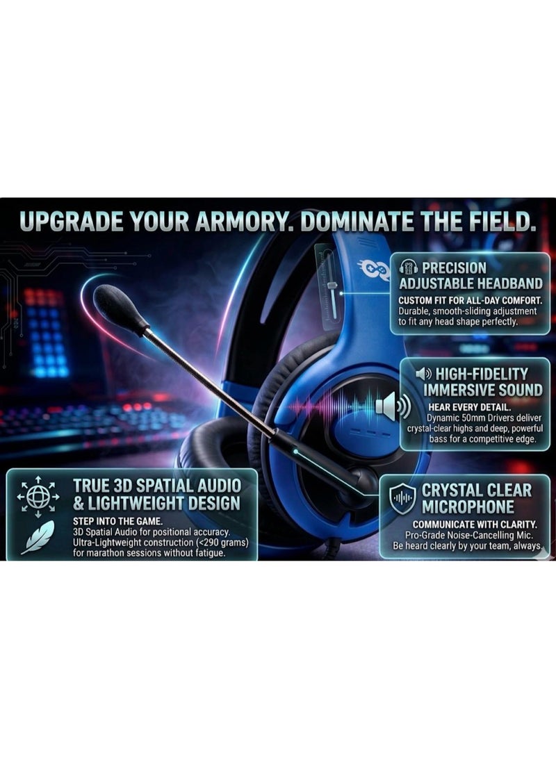 سي ار قيمينج CR9سماعة قيمنق سلكية احترافية بصوت ستيريو مع ميكروفون وعزل ضوضاء – سماعة ألعاب خفيفة ومريحة فوق الأذن متوافقة مع الكمبيوتر وPS5 وPS4 والجوال واللابتوب – صوت واضح عالي الجودة - Image 2