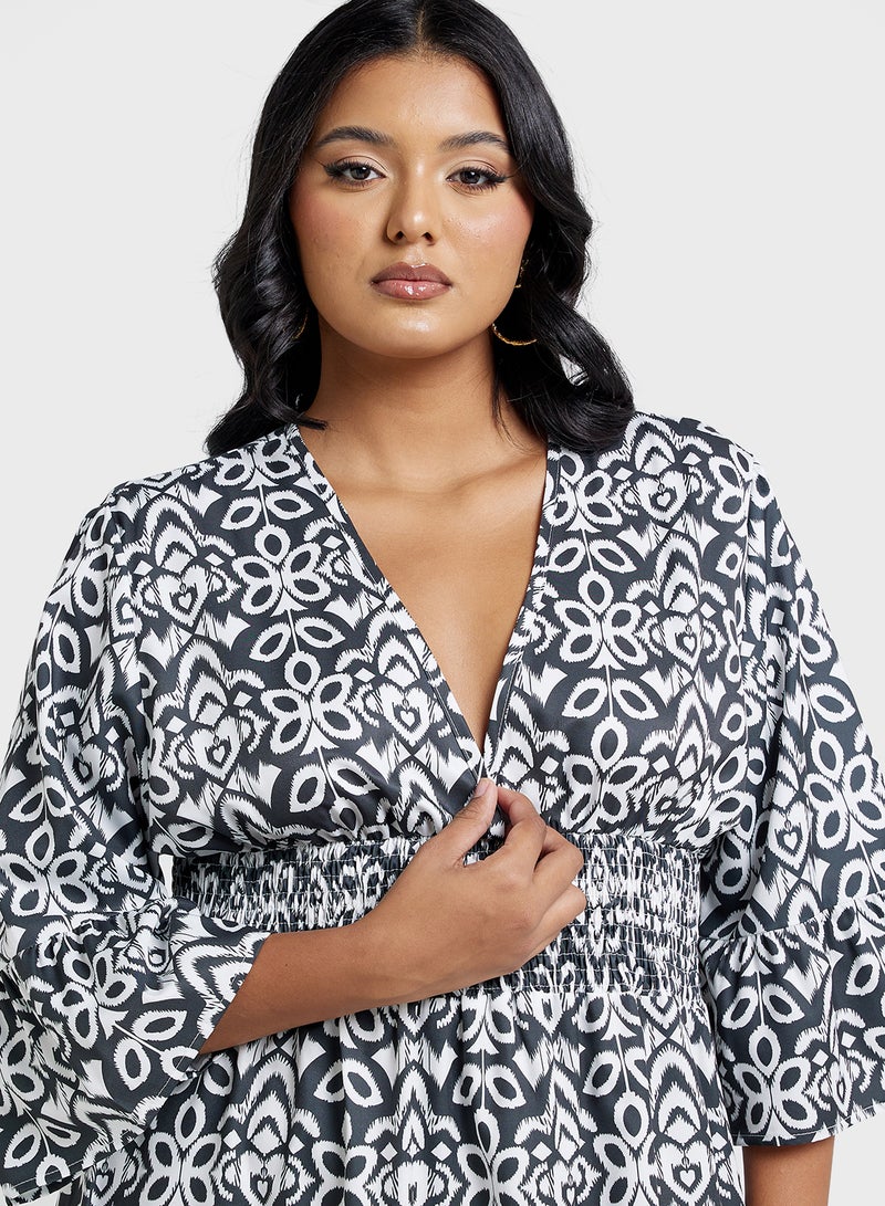 جينجر بلس فستان ميدي بطبعة زهور - Image 3