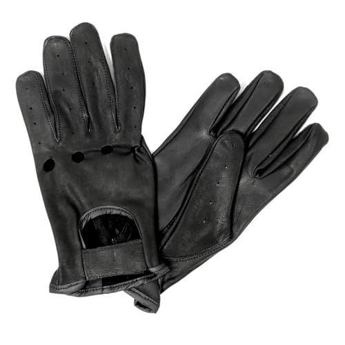 Hot Leathers mens Motorcycle driving gloves, Black, Large US - Image 2