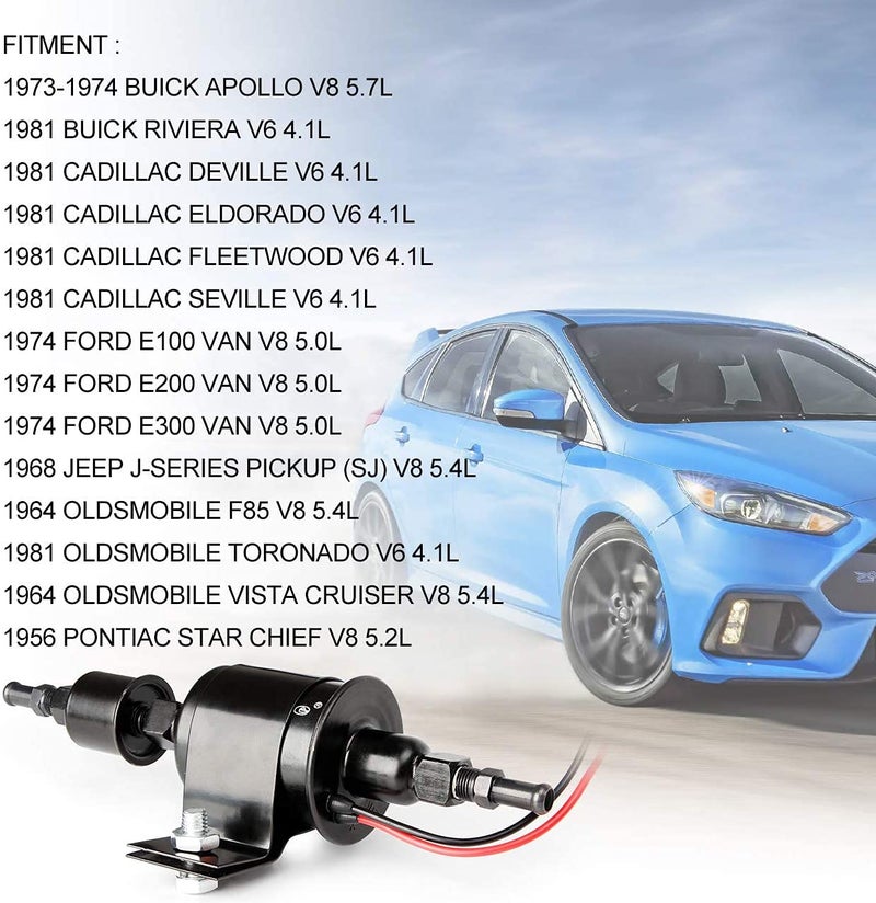 CarBole مضخة وقود كهربائية عالمية 12 فولت من كار بول 5-9 PSI 30GPH لنقل البنزين والديزل لمحرك الكربوراتور E8012S E8016S EP12S FD0002 (أسود) - Image 3