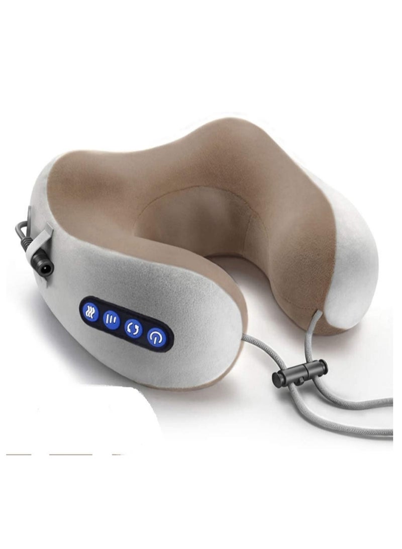 ELTRAZONE Electric Travel Neck Massage Pillow, U Shaped Memory Foam Kneading Vibration Neck Head Support Pillow, Relief Cervical Pain, For Airplane, Train - Image 1