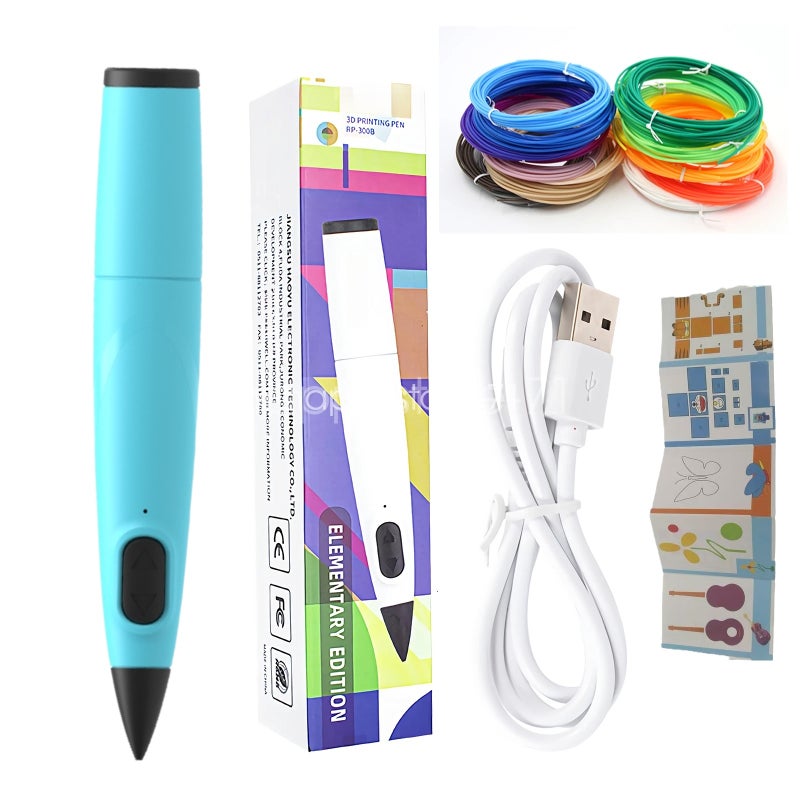 Myriwell RP-300B Magic Pen Maliang Low Temperature 3D Printing Pen/White Printing Pen (10 colors * 5m consumables + 10 picture albums) - Image 1