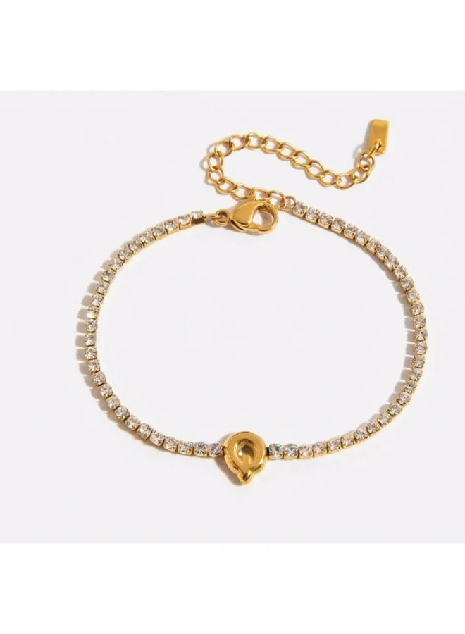 روفو Letter Q Initial Tennis Bracelet