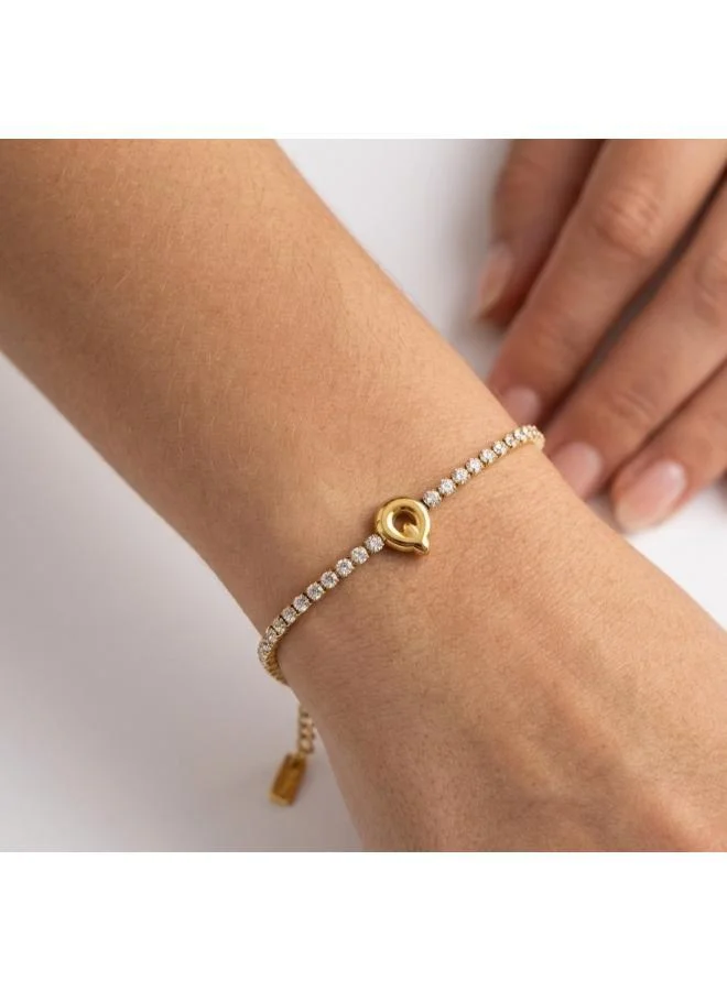 روفو Letter Q Initial Tennis Bracelet