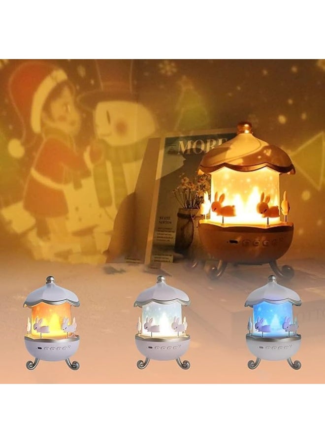 Rabbit-shaped rotating night projector, 6 rotating LED lights, 360-degree rotation, star projection lighting for a magical atmosphere in the children's room, rotating rabbit night lamp for children's room decor (rabbit-shaped night light) - Image 2