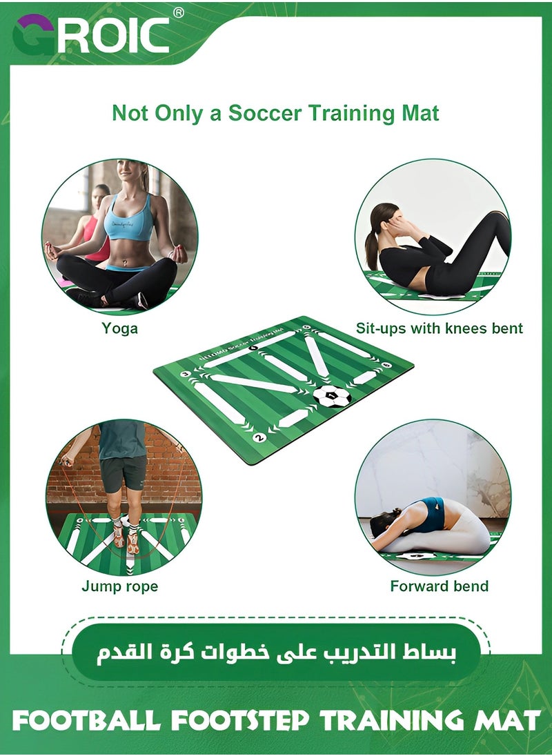 GROIC Football Footstep Training Mat, Soccer Training Mat Soccer Workout Drill Equipment Indoor Soccer Skills Drills Pad Soccer Train Mat Ideal for Soccer Player and Coaches Fundamentals Training (80*120cm)  - Image 5
