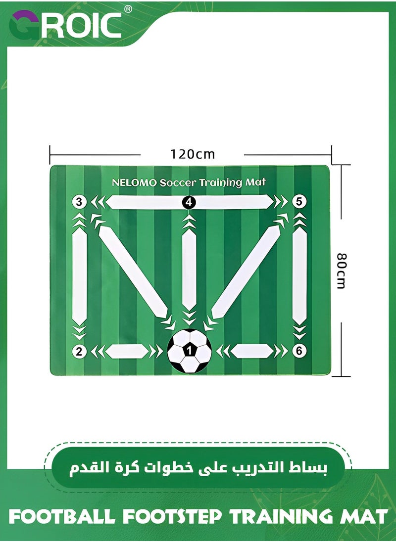 GROIC Football Footstep Training Mat, Soccer Training Mat Soccer Workout Drill Equipment Indoor Soccer Skills Drills Pad Soccer Train Mat Ideal for Soccer Player and Coaches Fundamentals Training (80*120cm)  - Image 2