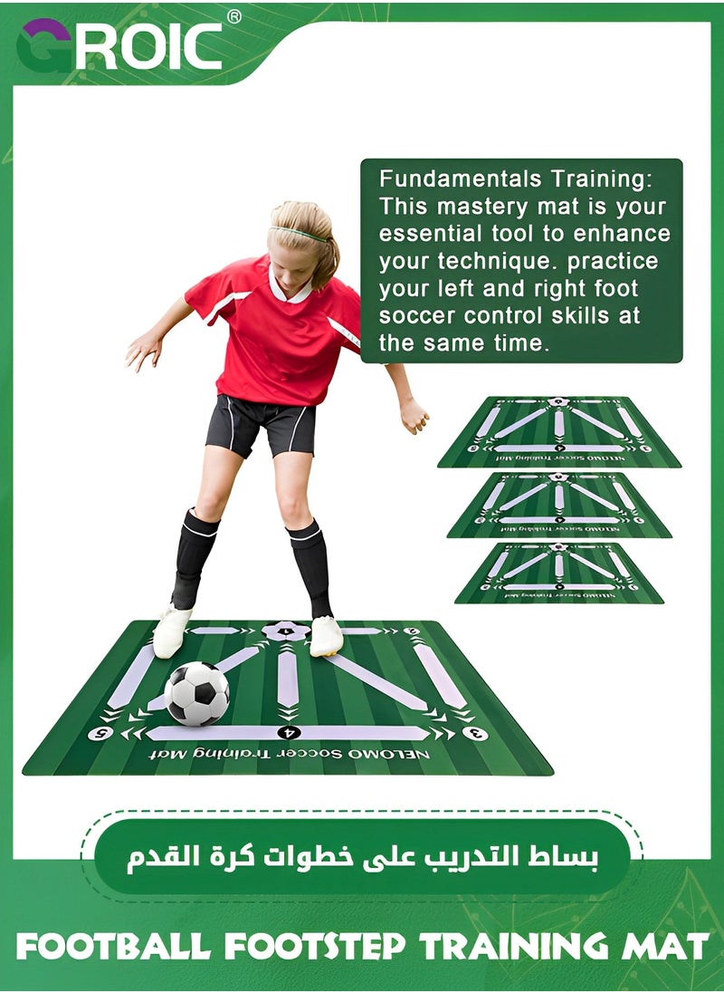 GROIC Football Footstep Training Mat, Soccer Training Mat Soccer Workout Drill Equipment Indoor Soccer Skills Drills Pad Soccer Train Mat Ideal for Soccer Player and Coaches Fundamentals Training (80*120cm)  - Image 4