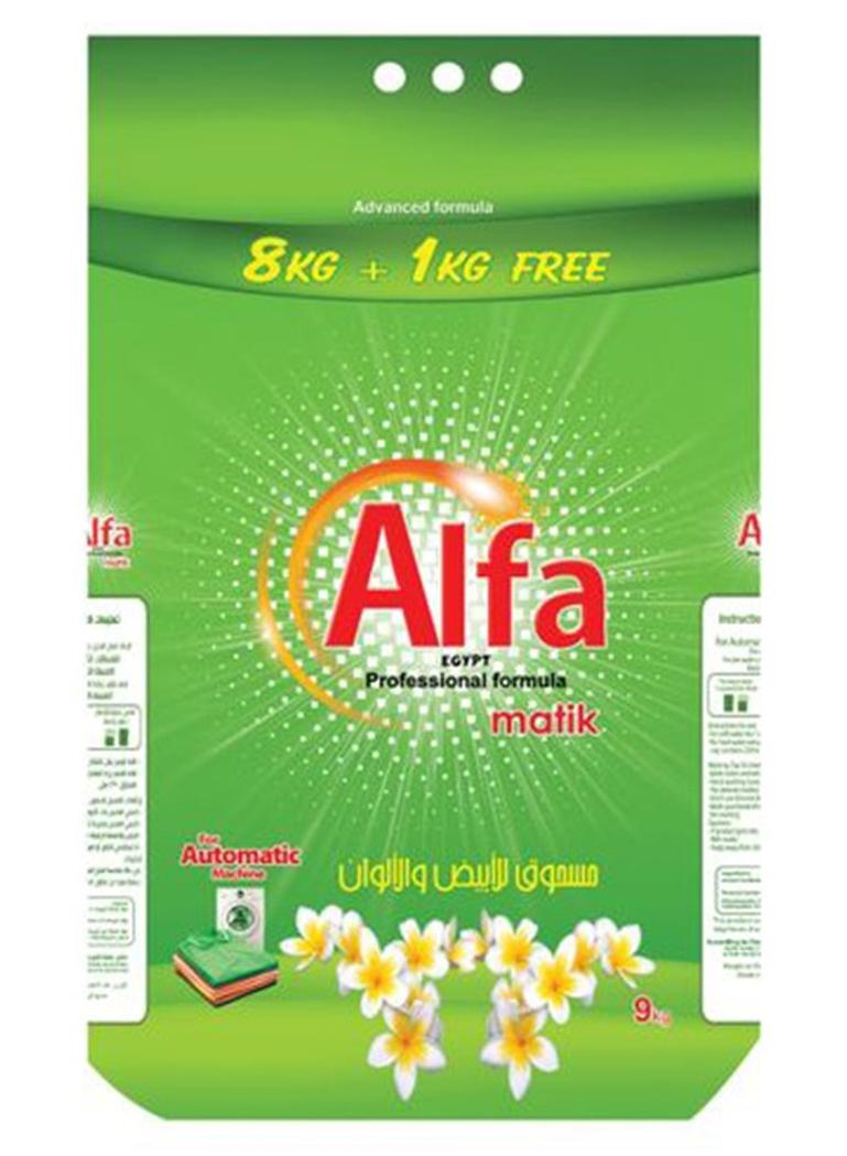 ALFA Automatic Powder Detergent for White and Coloured Clothes Jasmine Fragrance 9 Kg