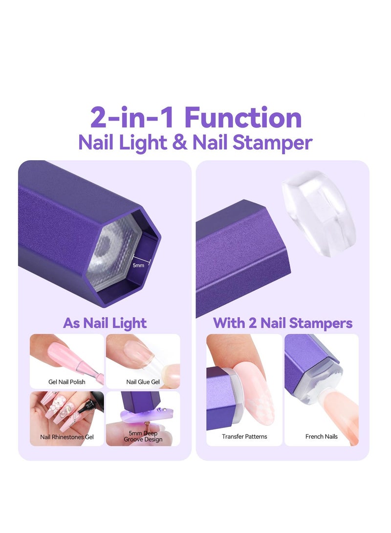 SYOSI UV Light for Nails, UV Lamps for Gel Nails 10s Fast Curing Mini UV LED Nail Lamp with Nail Stamper and Magnetic Stand Portable Nail Dryer U V Light for Curing Gel Polish Nail Home DIY Manicure - Image 3