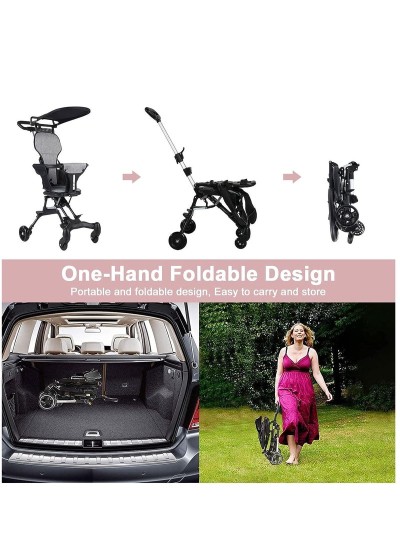 XiuWoo - Convenience Lightweight Portable Foldable Toddler Stroller, Baby Stroller, Airplane Stroller, Travel Stroller with 360°-wheel, Pad, Two Way Push - Image 1