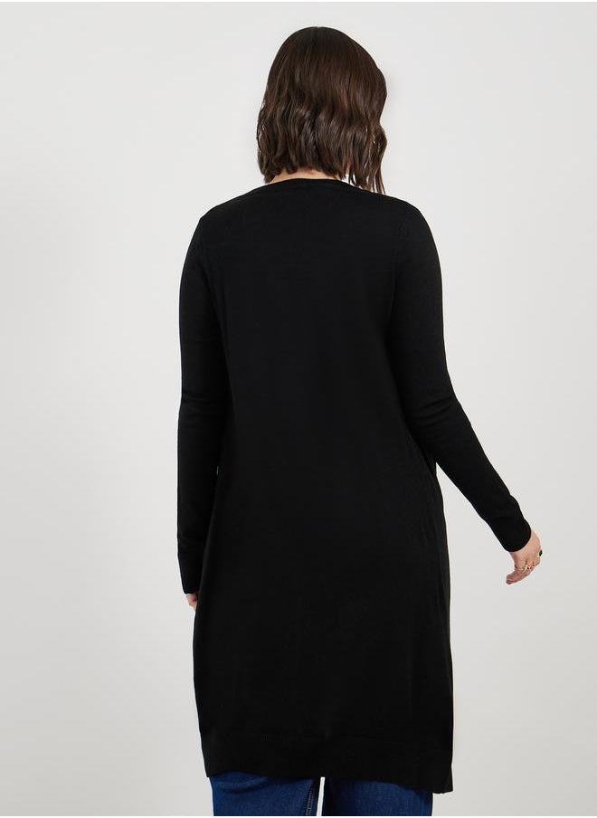 Styli - Regular Fit Longline Front Open Cardigan - Image 1