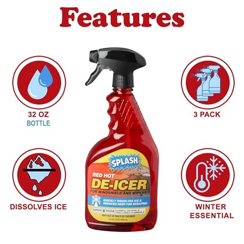 SPLASH Red Hot De-icer Windshield Trigger Spray 32 Ounces (Pack of 3) - Image 2