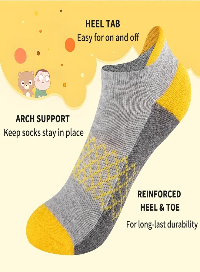 Comfoex Boys Socks 6 Pairs Ankle Athletic Sock Half Cushioned Low Cut Socks For Little Big Kids - Image 4