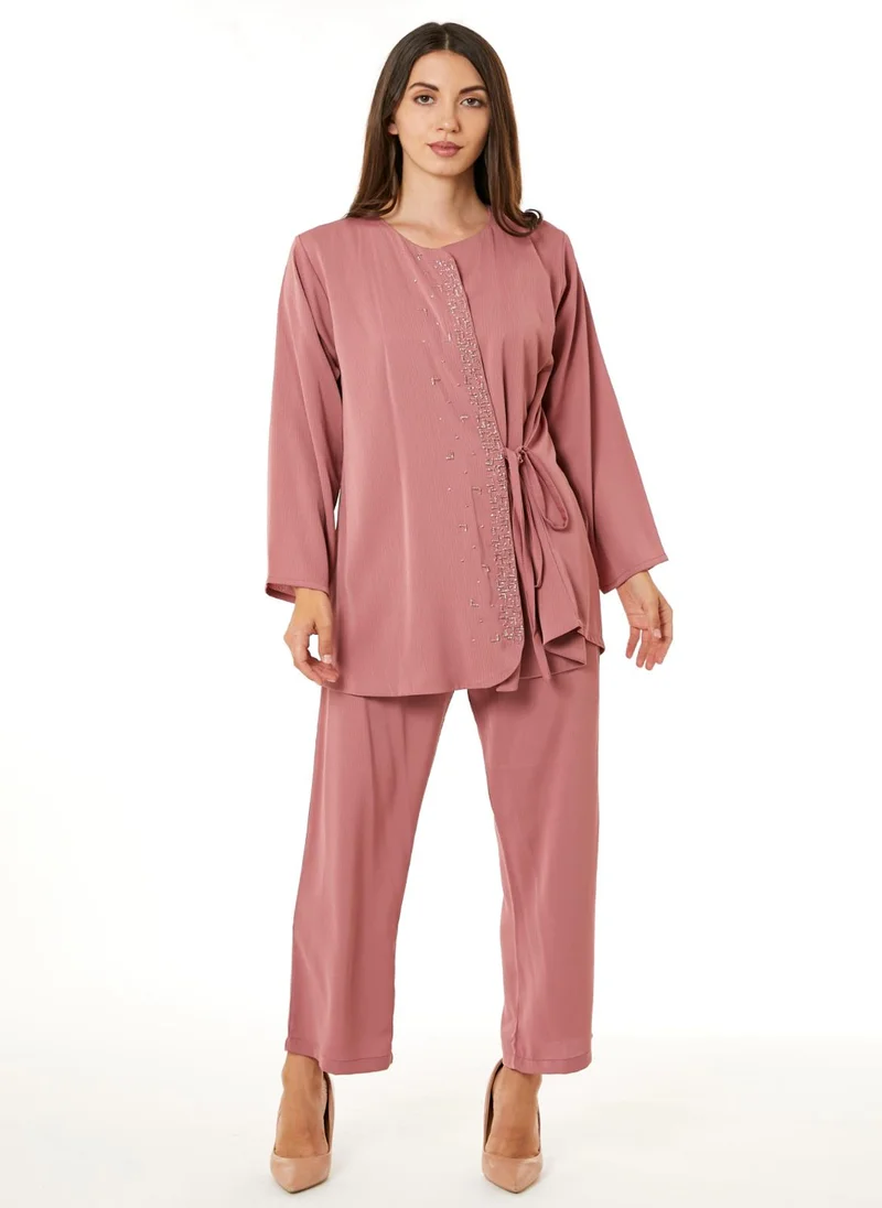 مويستريت Pink Zoom Top and Pants Set