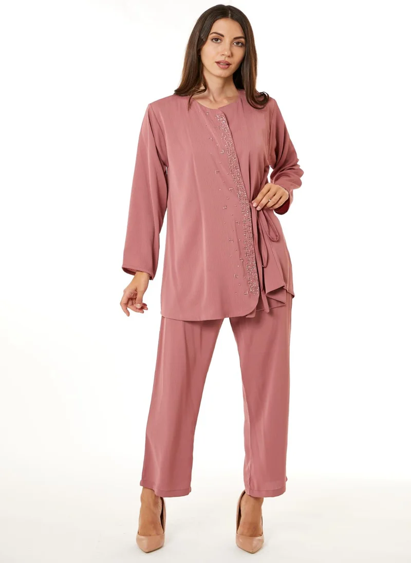 Moistreet Pink Zoom Top and Pants Set