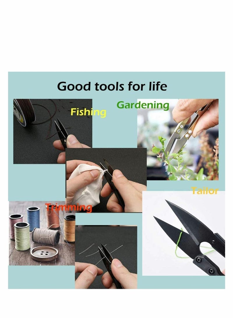 Y&D Sewing Scissors Set, U Clippers, Embroidery Yarn Mini Thread Cutter, Fishing Small Snips T Nipper, DIY Supplies(Black, 3 pcs )  - Image 3