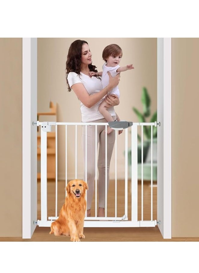 Generic Auto Close Safety Baby Gate, Extra Wide Child Fence Gate 75-84cm + 10cm Extension Kit Maximum Suitable For 94cm, Baby Fence Barrier Dog Gate Baby Gates for Stairs and Doorways, Easy Install (Gate + 10cm Extension Kit)  - Image 1