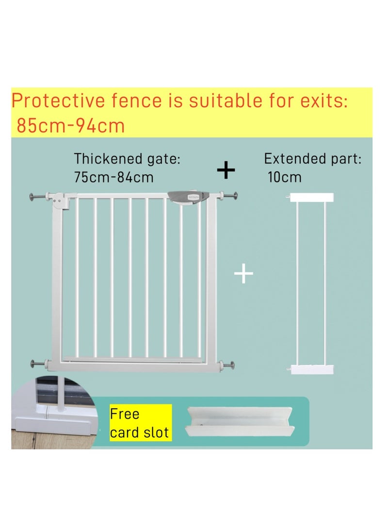 Generic Auto Close Safety Baby Gate, Extra Wide Child Fence Gate 75-84cm + 10cm Extension Kit Maximum Suitable For 94cm, Baby Fence Barrier Dog Gate Baby Gates for Stairs and Doorways, Easy Install (Gate + 10cm Extension Kit)  - Image 2