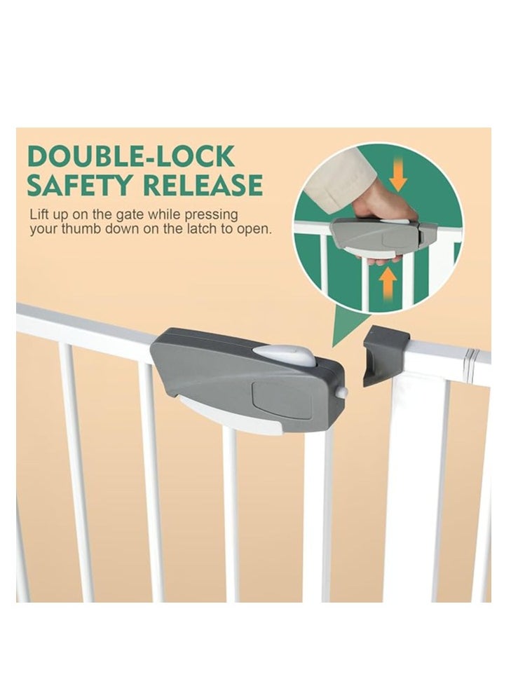 Generic Auto Close Safety Baby Gate, Extra Wide Child Fence Gate 75-84cm + 10cm Extension Kit Maximum Suitable For 94cm, Baby Fence Barrier Dog Gate Baby Gates for Stairs and Doorways, Easy Install (Gate + 10cm Extension Kit)  - Image 3