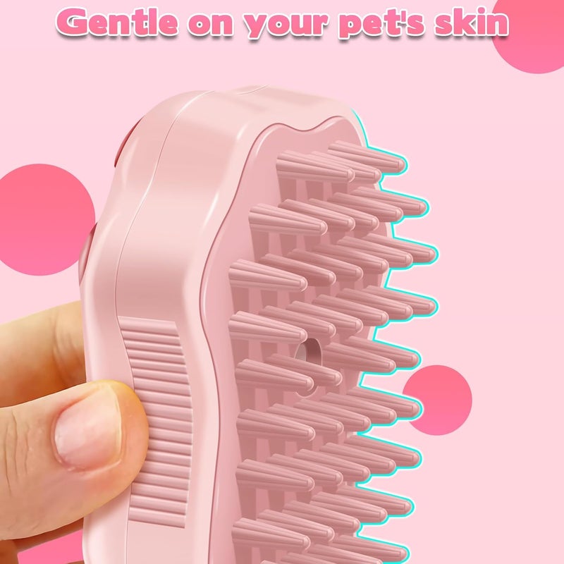 OneNine Steamy Cat Brush, 3 in 1 Multifunctional Spray Cat Grooming Brush for Shedding, Self Cleaning Pet Grooming Tool for Long and Short Hair Dogs and Cats to Remove Tangled and Loose Hair - Image 5
