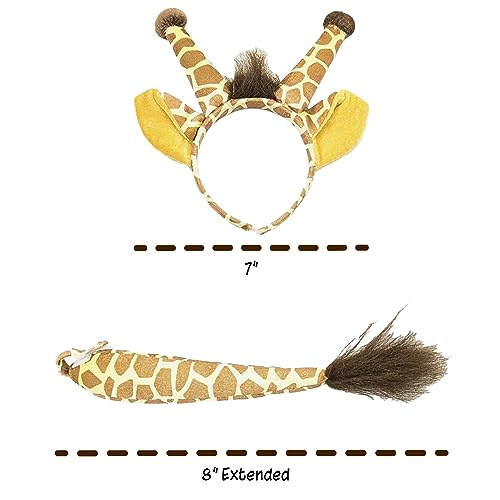 Squirrel Products Giraffe Headband Ears and Tail Costume Accessory Set - Fits Adults and Kids - Image 5