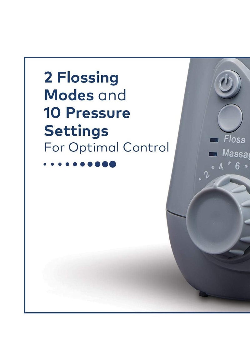 Waterpik - Waterpik Ultra Professional Water Flosser with 7 Tips and Advanced Pressure Control System with 10 Settings, Dental Plaque Removal Tool, Grey (WP-667UK) (2pin UK Bathroom Plug) - Image 1