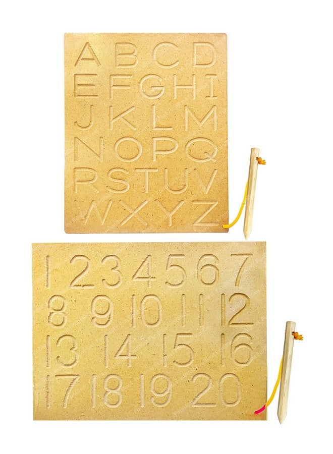 FunBlast FunBlast Set of 2 Writing Practice Tracing Wooden Boards for Kids - Capital Alphabet with 123 Boards Educational Toy for Kids - Multi Color  - Image 1