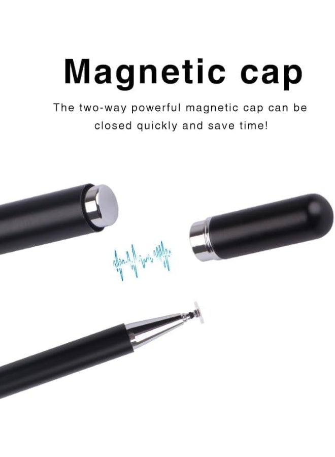 Universal Stylus Pen for Touch Screens – High Precision Disc Tip Capacitive Pen for iPad, iPhone, Samsung Tablets & Smartphones – No Charging Required – (Black) - Image 4