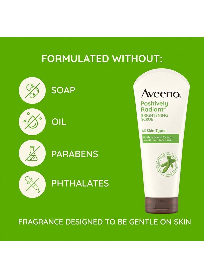 Aveeno Aveeno Positively Radiant Skin Brightening Exfoliating Daily Facial Scrub, Moisture-Rich Soy Extract, helps improve skin tone & texture, Oil-& Soap-Free, Hypoallergenic, 7 oz - Image 4