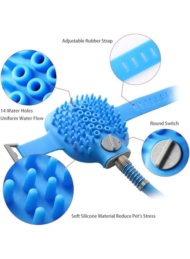 Pet Bathing Tool - Pet Shower Sprayer for Dog and Cat Bathing Massage Combo with Pet Grooming Glove and 3 Faucet Adapters, 8.2 ft Hose Indoor and Outdoor Using - Image 2